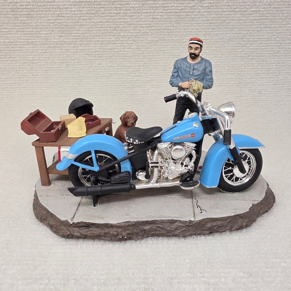 Harley-Davidson Ertl Loyal Friends Figurine Blue Motorcycle Biker Dog 1998 6440